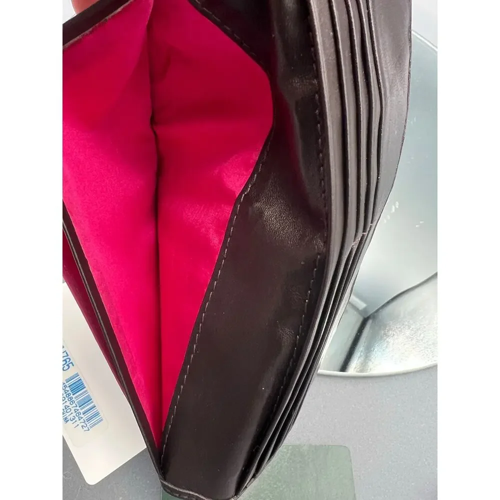 PAUL SMITH Leather Long Wallet with Fuchsia Lining